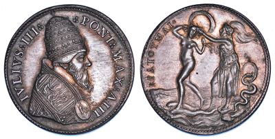 Giulio III (Giovanni Maria Ciocchi del Monte), Medaglia in argento, Saggezza di Giulio III, 1550-...
