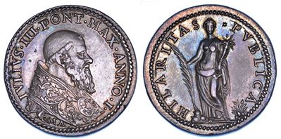 GIULIO III, Medaglia annuale in argento, 1550