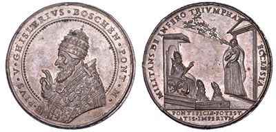 Pio V (Antonio Ghislieri), Medaglia di restituzione in argento commemorativa della beatificazione...