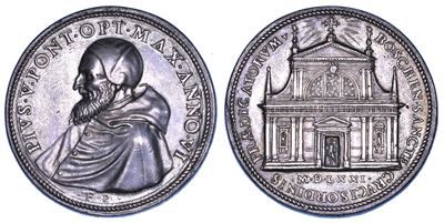 Antonio Ghislieri, Medaglia in argento commemorativa della consacrazione della chiesa di Santa Cr...