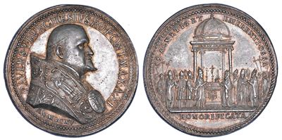 Camillo Borghese, Medaglia annuale in argento 1615 - Tumulazione delle ossa di Sant’Agnese e Sant...