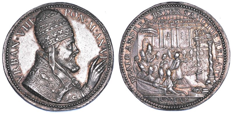 STATO PONTIFICIO. URBANO VIII (Maffeo Barberini), 1623-1644. Medaglia annuale in argento 1629/A. VI. Canonizzazione di Andrea Corsini.  - Auction Numismatics - Cambi Casa d'Aste