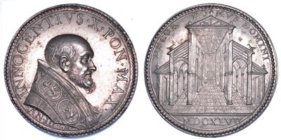 Innocenzo X (Giovanni Battista Pamphilj), Medaglia annuale in argento, 1647