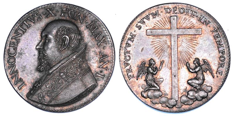 STATO PONTIFICIO. INNOCENZO X (Giovanni Battista Pamphilj ), 1644-1655. Medaglia in argento A. I (1644). Elezione al pontificato.  - Auction Numismatics - Cambi Casa d'Aste