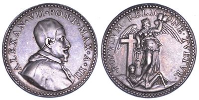 Alberto Hamerani, Medaglia commemorativa della fine della peste a Roma - Alessandro VII (Fabio Ch...