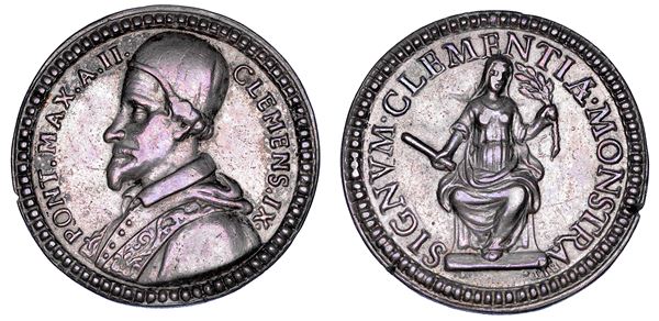 STATO PONTIFICIO. CLEMENTE IX (Giulio Rospigliosi), 1667-1669. Medaglia in argento A. II (1668). Clemenza del Pontefice.