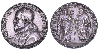 Clemente X, Medaglia annuale in argento 1673/A, Vittoria sull'esercito turco in Polonia