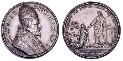 Clemente X (Emilio Altieri), Medaglia in argento, Elezione a Pontificato, 1670