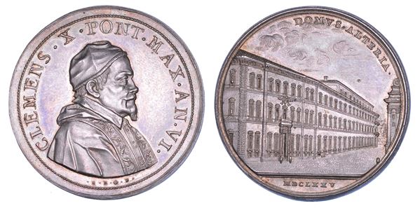 STATO PONTIFICIO. CLEMENTE X (Emilio Altieri), 1670-1676. Medaglia in argento 1675/A. VI.