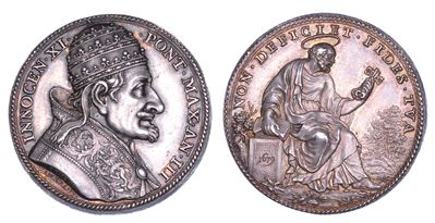 INNOCENZO XI, Medaglia annuale in argento 1679/A. III. La pace di Nimega