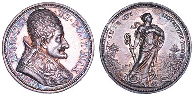 Innocenzo XI, Medaglia annuale in argento A. XII (1688), Vittorie della Lega Santa