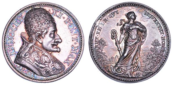 STATO PONTIFICIO. INNOCENZO XI (Benedetto Odescalchi), 1676-1689. Medaglia annuale in argento A. XII (1688). Vittorie della Lega Santa.