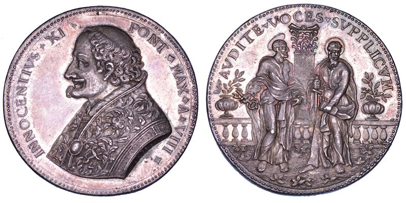 STATO PONTIFICIO. INNOCENZO XI (Benedetto Odescalchi), 1676-1689. Medaglia in argento A. VIII (1684).  - Asta Numismatica - Cambi Casa d'Aste