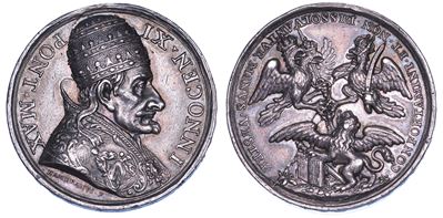 Innocenzo XI, Medaglia in argento commemorativa, 1687