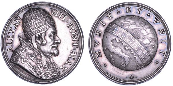 STATO PONTIFICIO. ALESSANDRO VIII (Pietro Ottoboni), 1689-1691. Medaglia in argento 1689 (A. I). Elezione al pontificato.