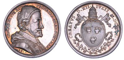 INNOCENZO XII (Antonio Pignatelli), Medaglia in argento commemorativa, 1691