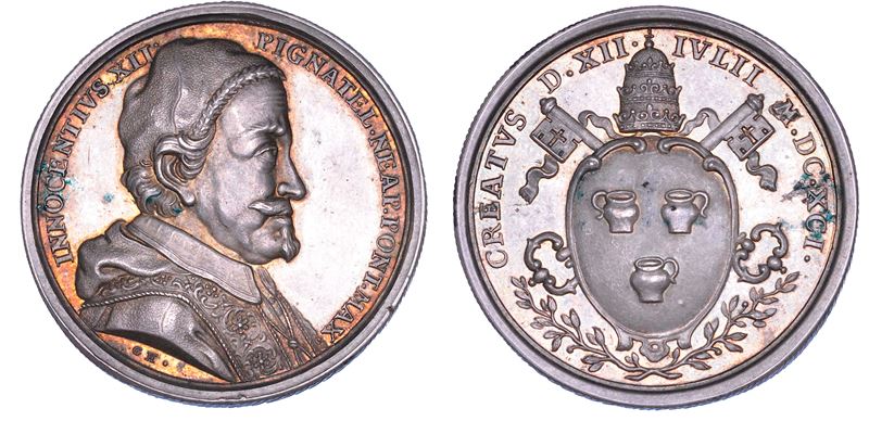STATO PONTIFICIO. INNOCENZO XII (Antonio Pignatelli), 1691–1700. Medaglia in argento 1691. Elezione al pontificato.  - Auction Numismatics - Cambi Casa d'Aste
