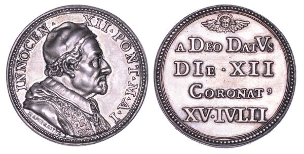 STATO PONTIFICIO. INNOCENZO XII (Antonio Pignatelli), 1691–1700. Medaglia in argento A. I (1691).  Elezione al pontificato.