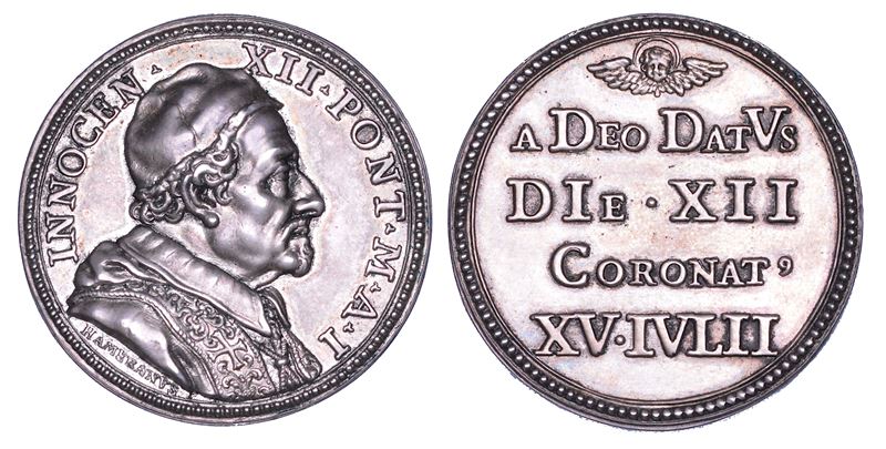 STATO PONTIFICIO. INNOCENZO XII (Antonio Pignatelli), 1691–1700. Medaglia in argento A. I (1691).  Elezione al pontificato.  - Asta Numismatica - Cambi Casa d'Aste