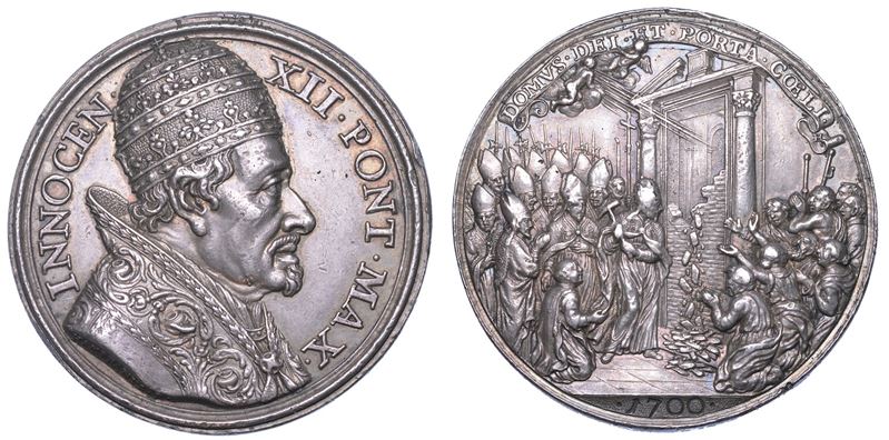 STATO PONTIFICIO. INNOCENZO XII (Antonio Pignatelli), 1691–1700. Medaglia in argento 1700 (A. IX). Apertura della Porta Santa Vaticana.  - Auction Numismatics - Cambi Casa d'Aste