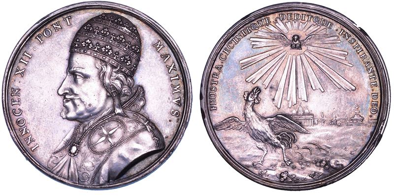STATO PONTIFICIO. INNOCENZO XII (Antonio Pignatelli), 1691–1700. Medaglia in argento s.d.  - Asta Numismatica - Cambi Casa d'Aste
