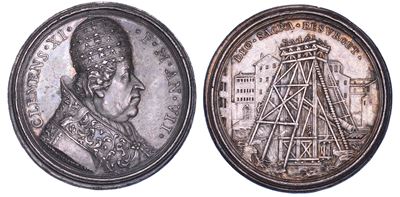 Clemente XI (Giovanni Francesco Albani), Medaglia annuale in argento 1707/A, Il recupero e l'iden...