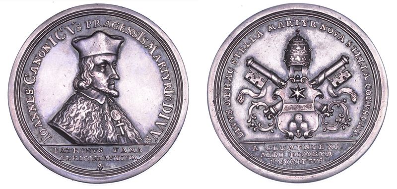 STATO PONTIFICIO. CLEMENTE XI (Giovanni Francesco Albani), 1700-1721. Medaglia in argento s.d. (1720-1721).  - Asta Numismatica - Cambi Casa d'Aste