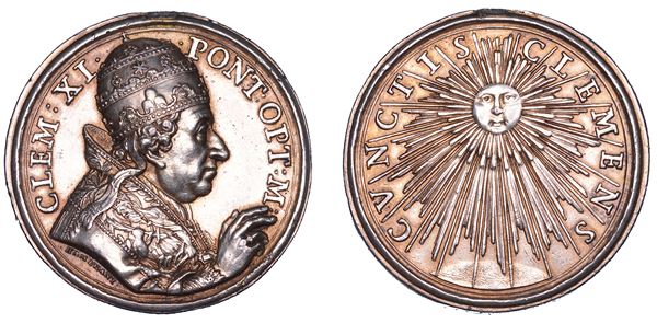 STATO PONTIFICIO. CLEMENTE XI (Giovanni Francesco Albani), 1700-1721. Medaglia in argento (1700/A. I). Elezione al Pontificato.