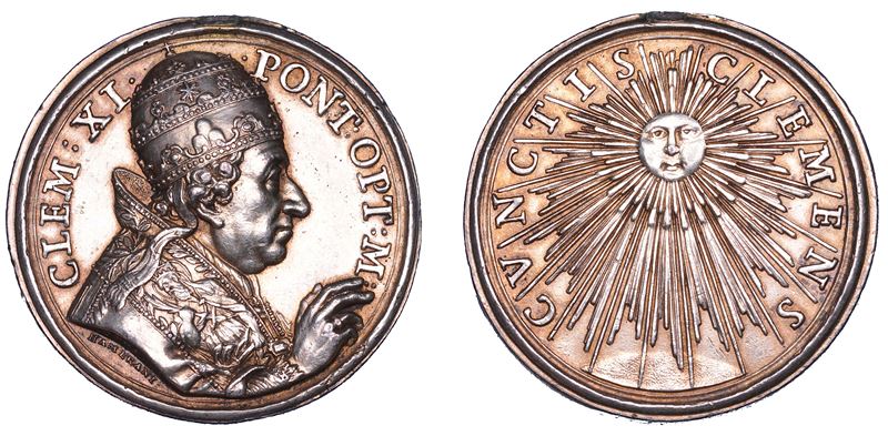 STATO PONTIFICIO. CLEMENTE XI (Giovanni Francesco Albani), 1700-1721. Medaglia in argento (1700/A. I). Elezione al Pontificato.  - Auction Numismatics - Cambi Casa d'Aste