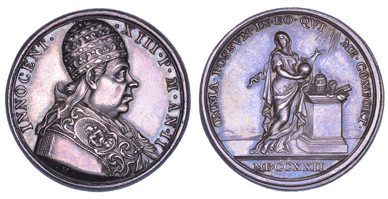 STATO PONTIFICIO. INNOCENZO XIII (Michelangelo Conti di Poli), 1721-1724. Medaglia annuale in argento 1722/A. II. Conferma della condanna del Giansenismo.  - Auction Numismatics - Cambi Casa d'Aste