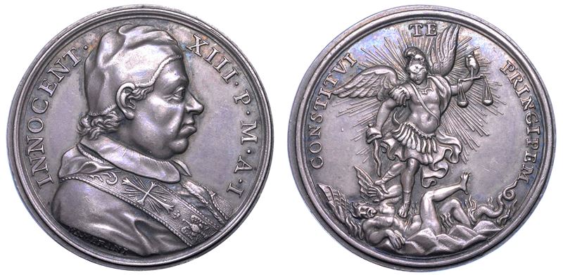 STATO PONTIFICIO. INNOCENZO XIII (Michelangelo Conti di Poli), 1721-1724. Medaglia annuale in argento 1721/A. I. Elezione al Pontificato.  - Auction Numismatics - Cambi Casa d'Aste