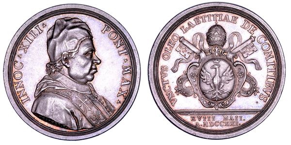 STATO PONTIFICIO. INNOCENZO XIII (Michelangelo Conti di Poli), 1721-1724. Medaglia in argento 1721 (A. I). Elezione al Pontificato.