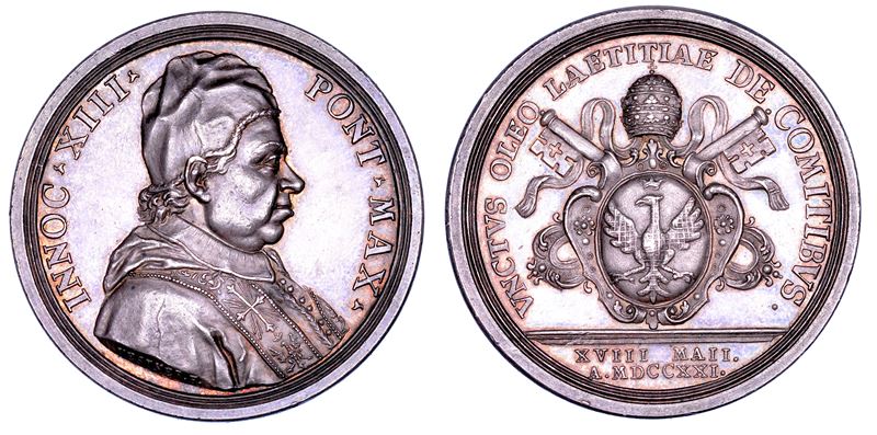 STATO PONTIFICIO. INNOCENZO XIII (Michelangelo Conti di Poli), 1721-1724. Medaglia in argento 1721 (A. I). Elezione al Pontificato.  - Auction Numismatics - Cambi Casa d'Aste