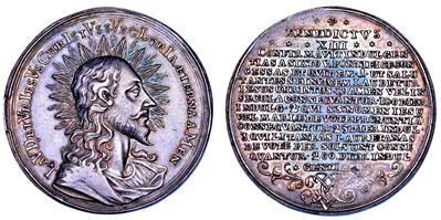 Benedetto XIII (Pier Francesco Vincenzo Maria Orsini), Medaglia in argento con indulgenza pontifi...