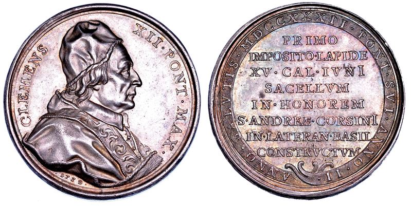 STATO PONTIFICIO. CLEMENTE XII (Lorenzo Corsini), 1730-1740. Medaglia in argento 1732. (A. II). Cappella in onore di S. Andrea Corsini.  - Auction Numismatics - Cambi Casa d'Aste