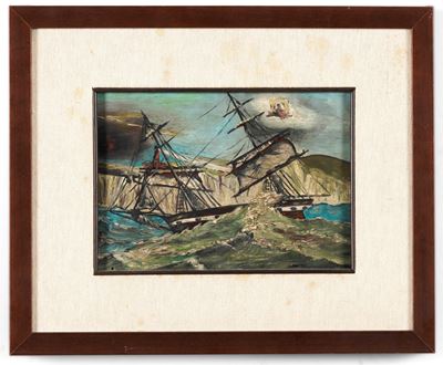 Ex voto raffigurante naufragio, olio su tela