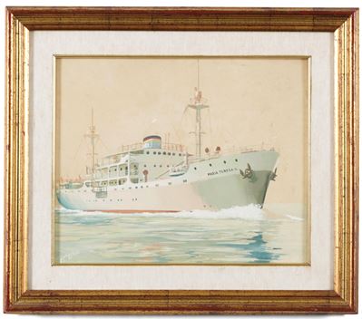 Italo Giorgi, La nave Maria Teresa in navigazione, gouache