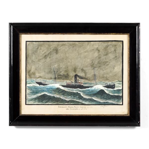 Ritratto del Piroscafo Maria Madre Genova in navigazione