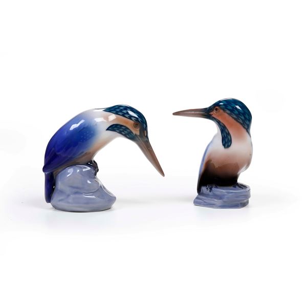 Due uccelli in porcellana di Copenhagen, XX secolo