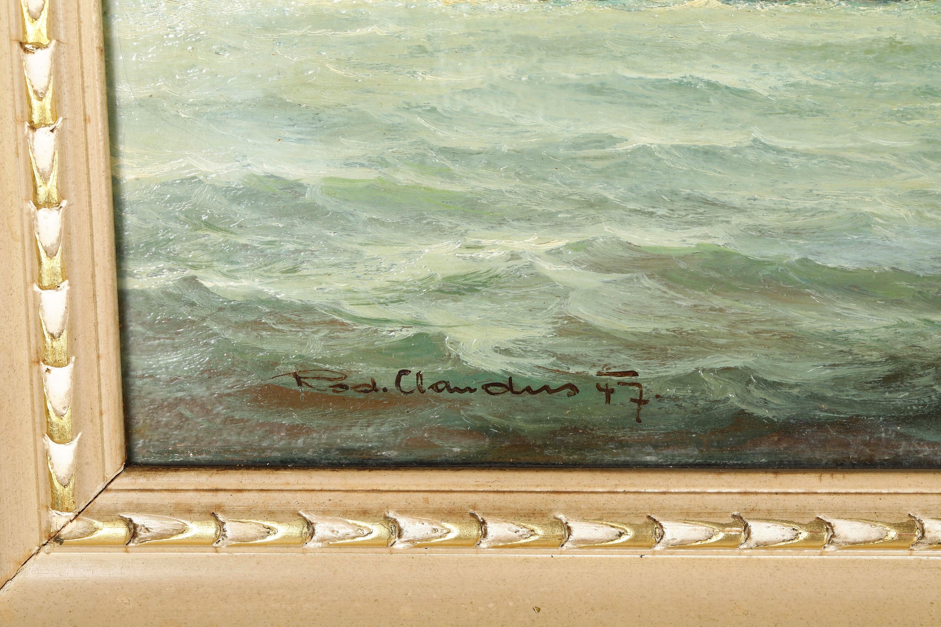 Rudolf Claudus - Ritratto del Piroscafo Argentina in navigazione, olio su tela