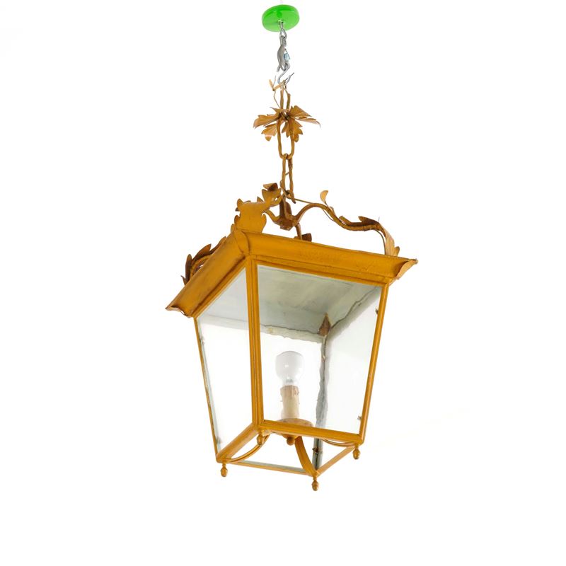 Lampadario a lanterna in metallo dorato  - Auction Antiques - Cambi Casa d'Aste