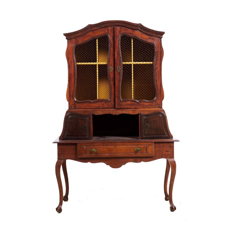 Antico scrittoio con alzata a due ante  - Asta Antiquariato - Cambi Casa d'Aste