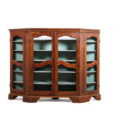 Grande libreria scantonata, legno di qualità, cm 300X57X233
