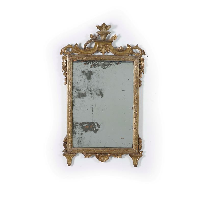 Specchiera in legno intagliato e dorato. XVIII secolo  - Auction Antiques - Cambi Casa d'Aste