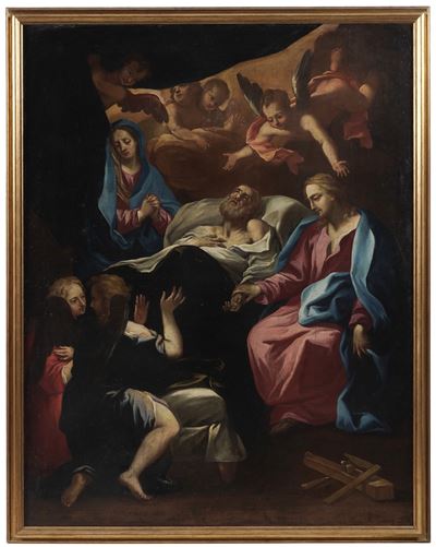 Scuola del XVIII secolo, Transito di San Giuseppe, olio su tela