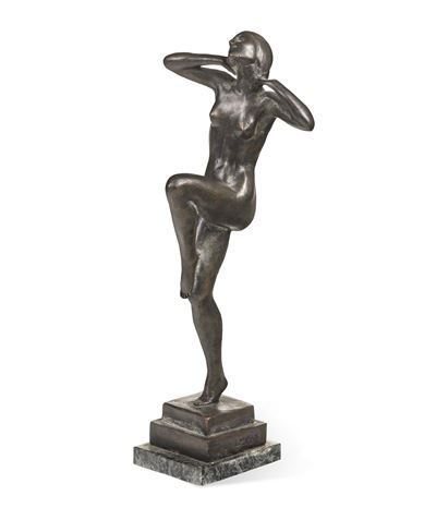 Nuda danzante in bronzo fuso e patinato