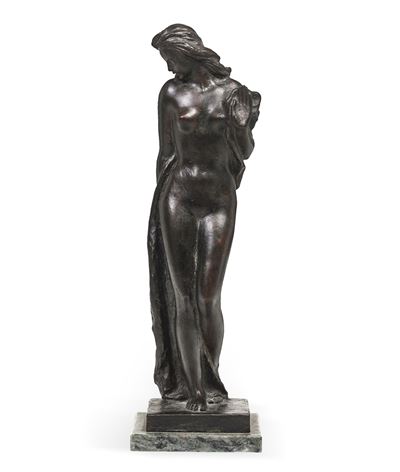 Nudo in piedi, bronzo fuso e patinato con base in marmo