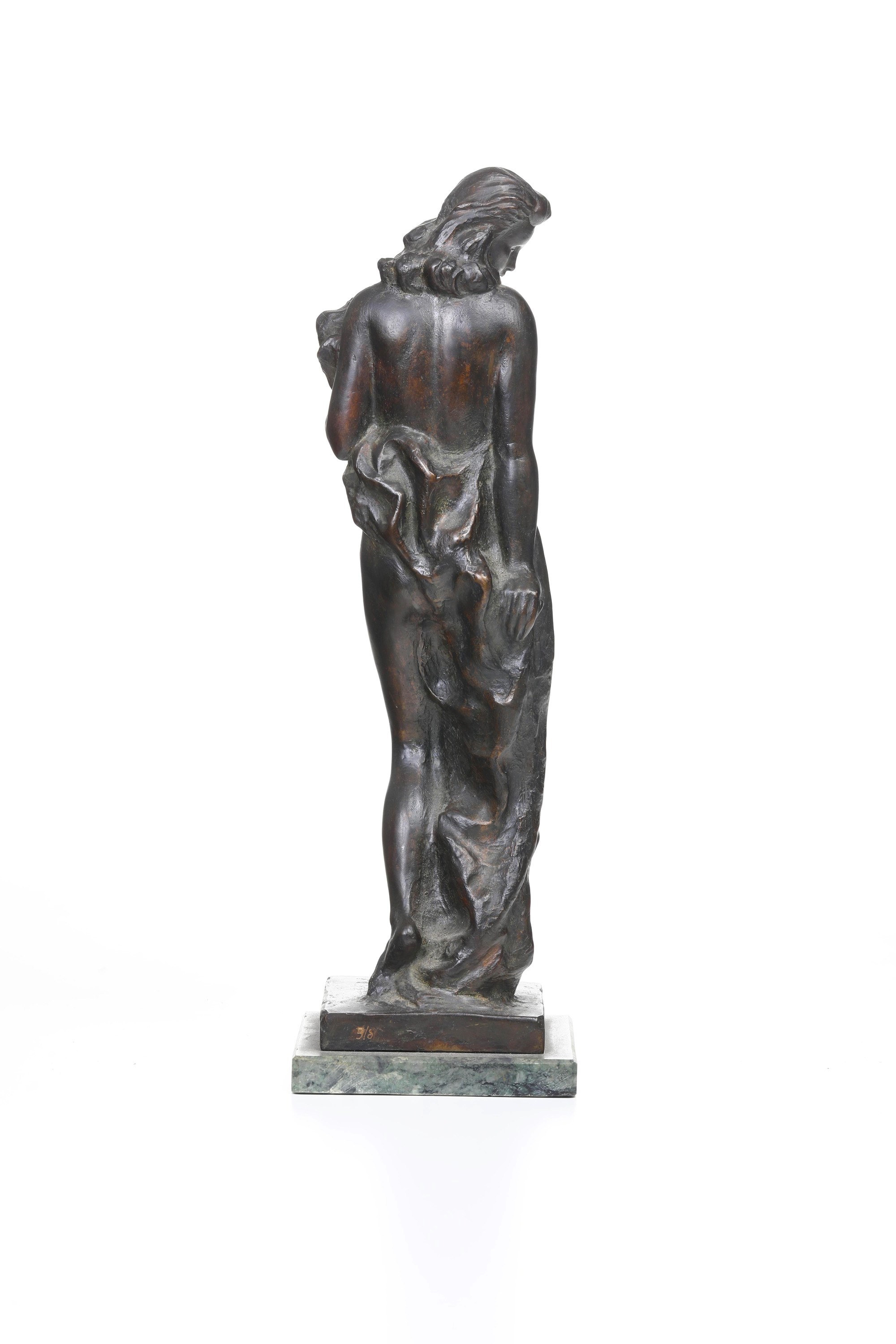 Giovanni Riva - Nudo in piedi, bronzo fuso e patinato con base in marmo