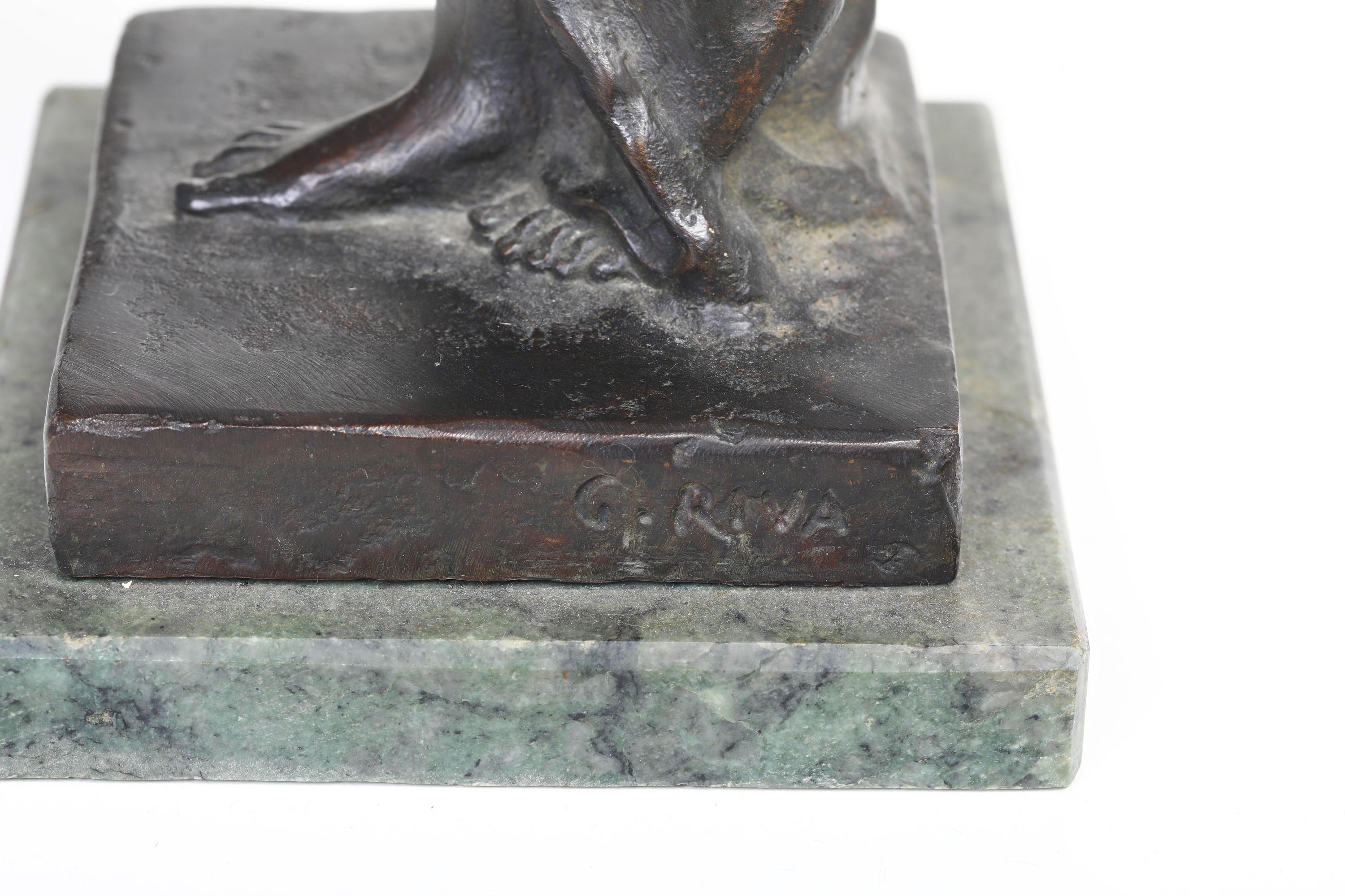 Giovanni Riva - Nudo in piedi, bronzo fuso e patinato con base in marmo