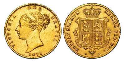 Moneta, Half Sovereign 1871, Australia. Victoria, Sydney